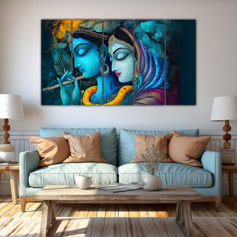 Radha Krishna Painting with frame Big Size Wall Art for living room,Bedroom,Drawing room,Hotels