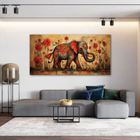 Elephant retro Canvas painting Big Size Wall Art for living room,Bedroom,Drawing room,Hotels