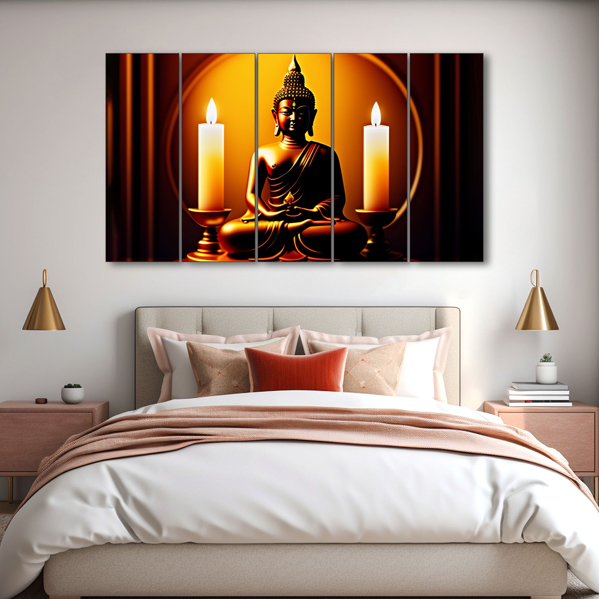 Lord Budha Painting with frame Big Size Wall Art for living room,Bedroom,Drawing room,Hotels