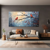 The Castle Decor birds abstract canvas/Sparkle painting Big Size Wall Art for living room,Bedroom,Drawing room,Hotels-Wooden Framed-Digital Painting
