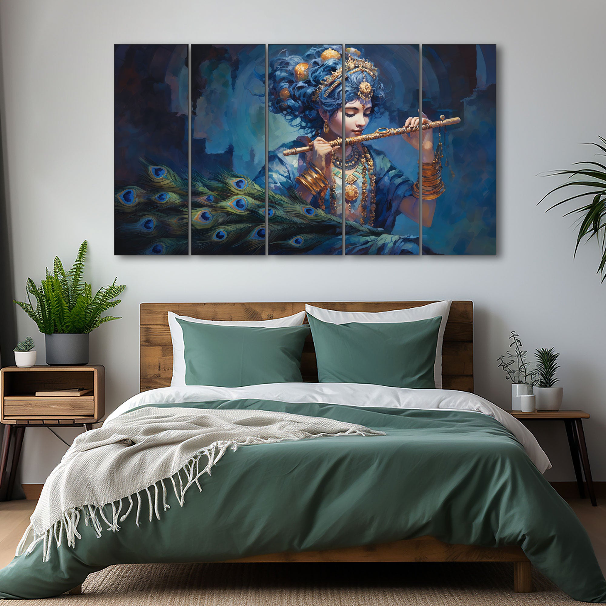Krishna Ji Painting with frame Big Size Wall Art for living room,Bedroom,Drawing room,Hotels