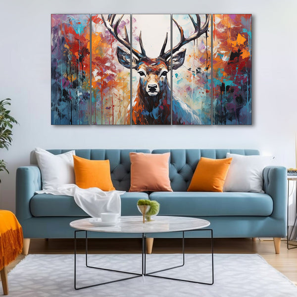Deer Painting with frame Big Size Wall Art for living room,Bedroom,Drawing room,Hotels