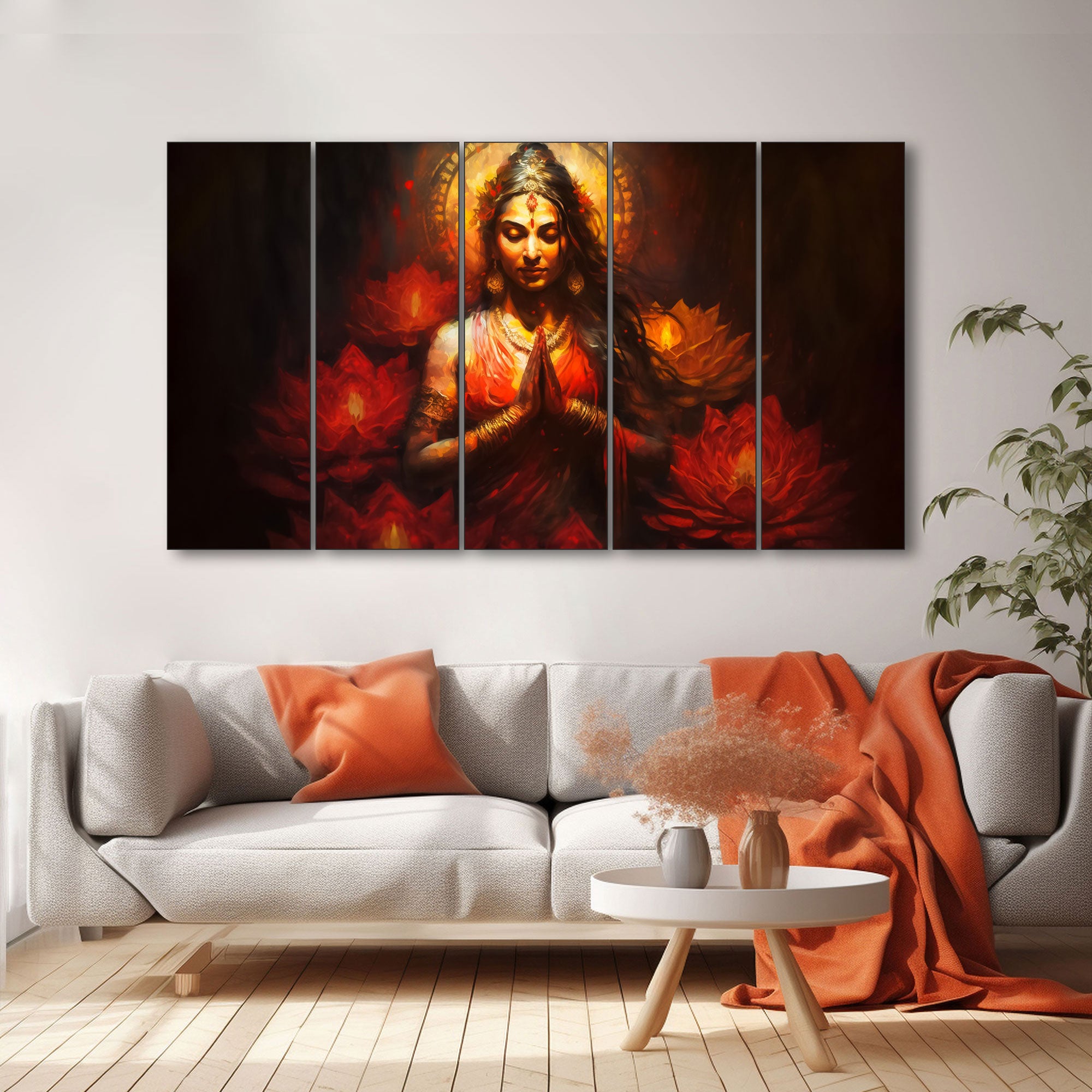 Goddess Laxmi ji Painting with frame Big Size Wall Art for living room,Bedroom,Drawing room,Hotels