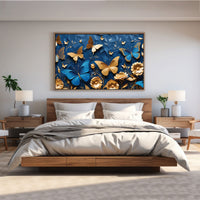 Golden butterflies Canvas painting Big Size Wall Art for living room,Bedroom,Drawing room,Hotels