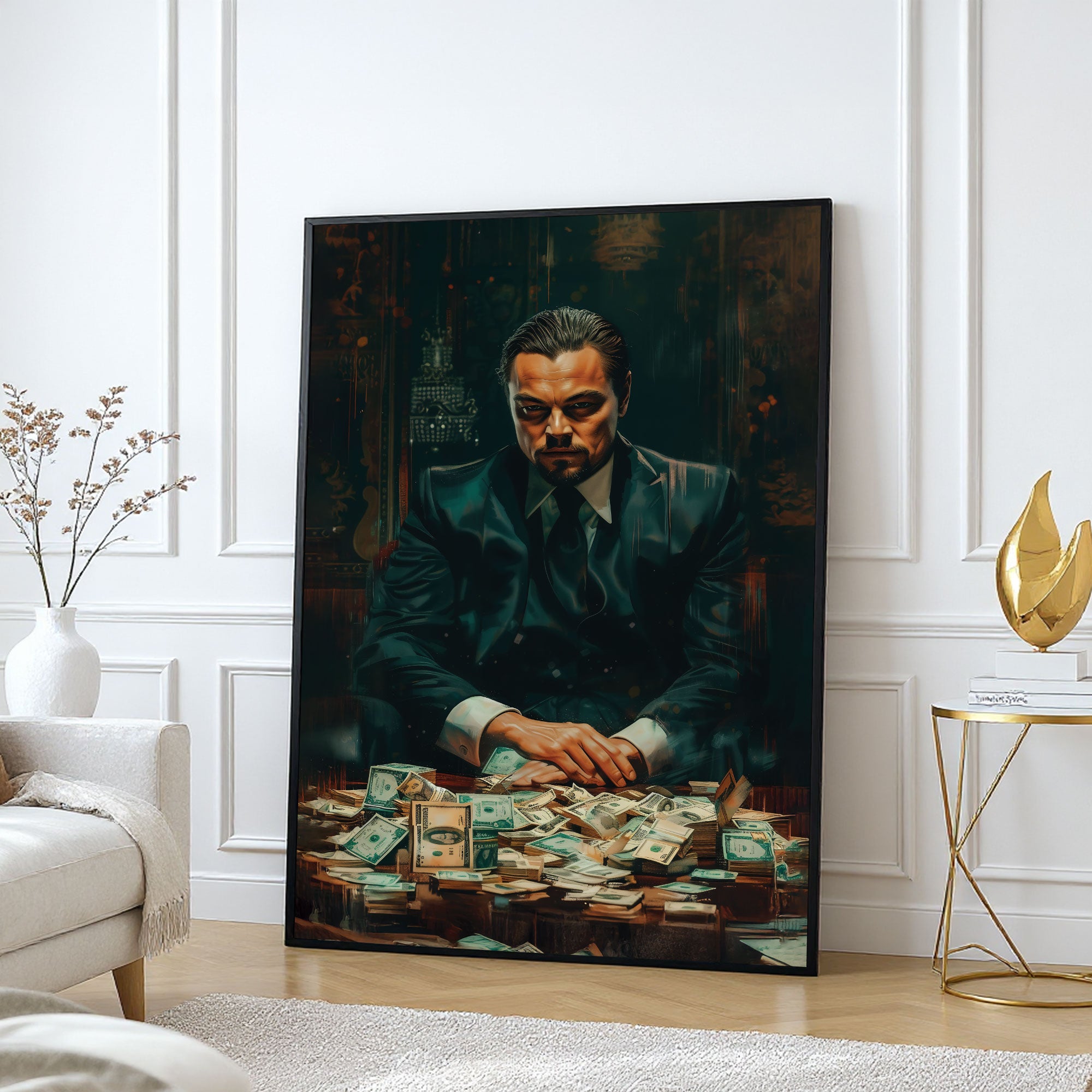 The Castle Decor Wolf of Wall Street Inspired Poster – Motivational Finance Movie Style Wall Art, Sparkle Finish, 20×30 Inch for Office, Home & Business Décor