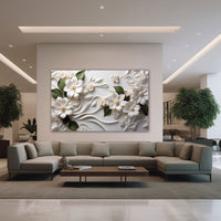 white flowers Canvas painting Big Size Wall Art for living room,Bedroom,Drawing room,Hotels