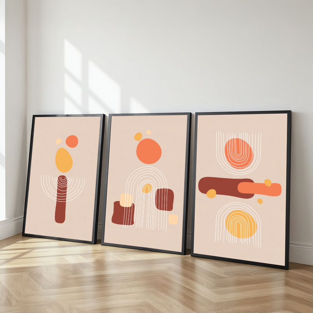 The Castle Decor Boho Wall Art for Living Room Big Size | Framed Abstract Botanical Paintings for Living Room & Bedroom | Modern Home Decoration & Perfect Gifting Option | Set of 3 (11×17 Inch Each) –3