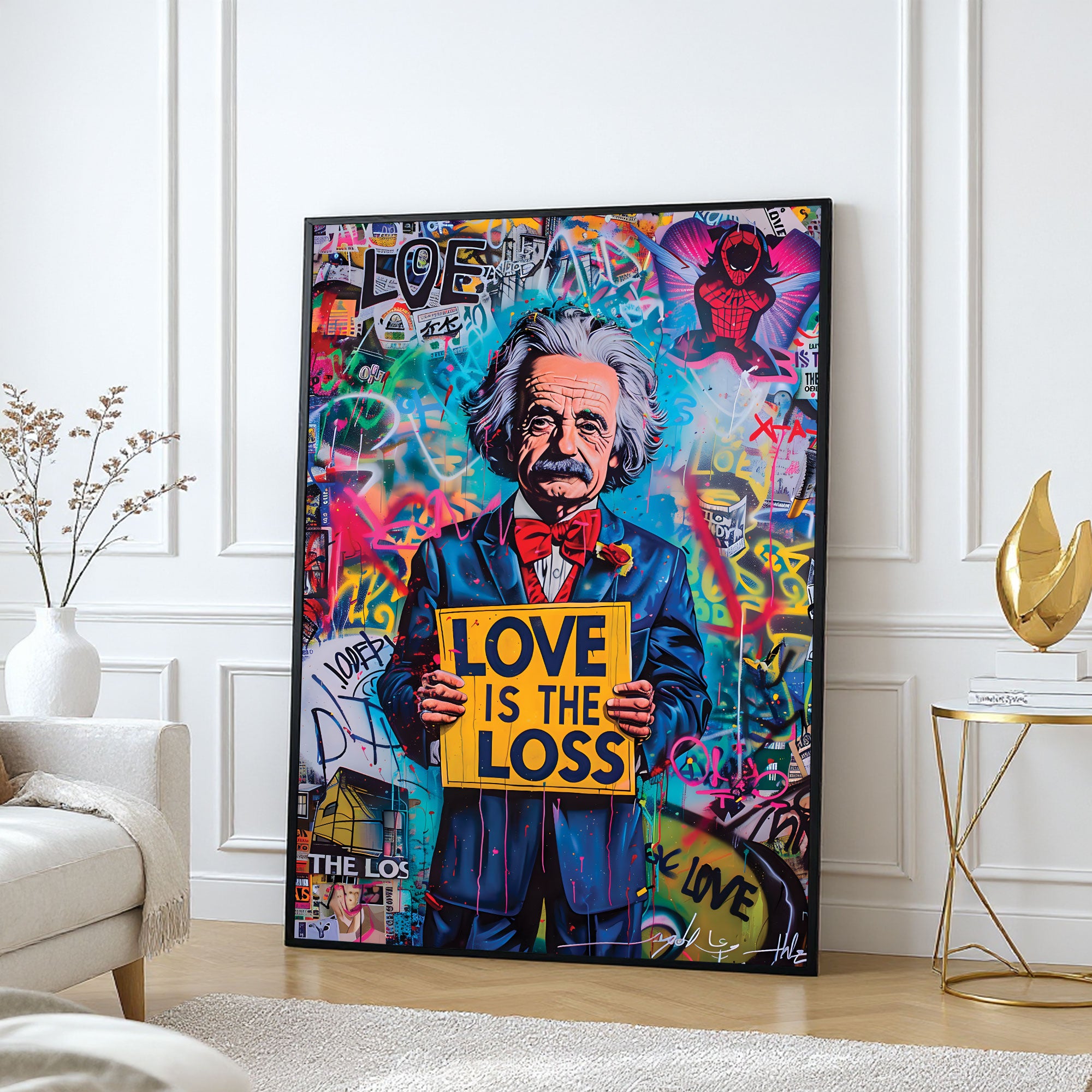 The Castle Decor Iconic Scientist Pop Art Wall Art – Inspirational Graffiti Style Portrait Artwork with Premium Sparkle Finish, 20×30 Inch Wall Décor for Office & Study Room