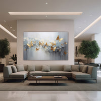 Golden butterfly Canvas painting Big Size Wall Art for living room,Bedroom,Drawing room,Hotels