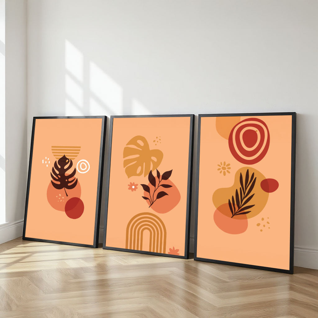 The Castle Decor Boho Wall Art for Living Room Big Size | Framed Abstract Botanical Paintings for Living Room & Bedroom | Modern Home Decoration & Perfect Gifting Option | Set of 3 (11×17 Inch Each) 10