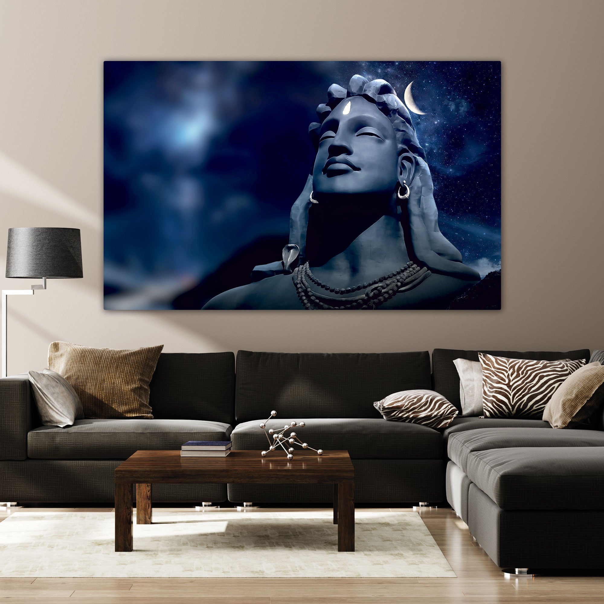 Adiyogi Canvas painting with frame Big Size Wall Art for living room,Bedroom,Drawing room,Hotels