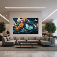 Butterfly flowers Canvas painting Big Size Wall Art for living room,Bedroom,Drawing room,Hotels