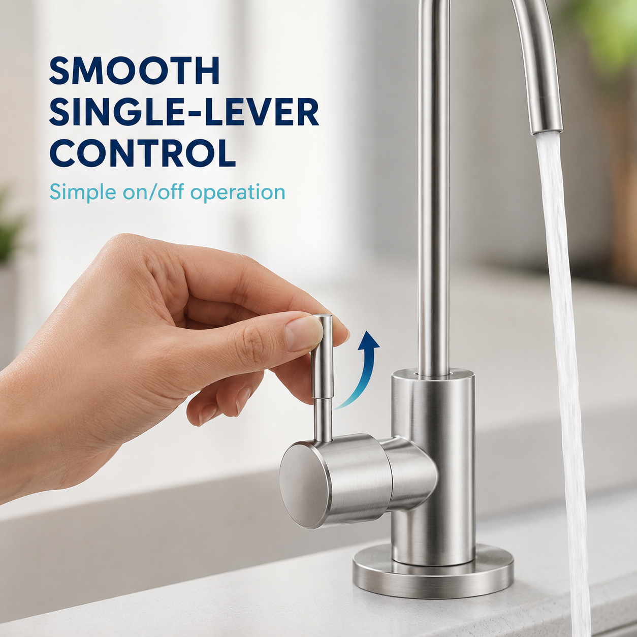 The Castle Decor Swan Neck RO Faucet for Under Sink Water Purifier | High Arc Drinking Water Tap with Single Lever Control, Stainless Steel Finish, Quick Connect Fitting & Installation Kit