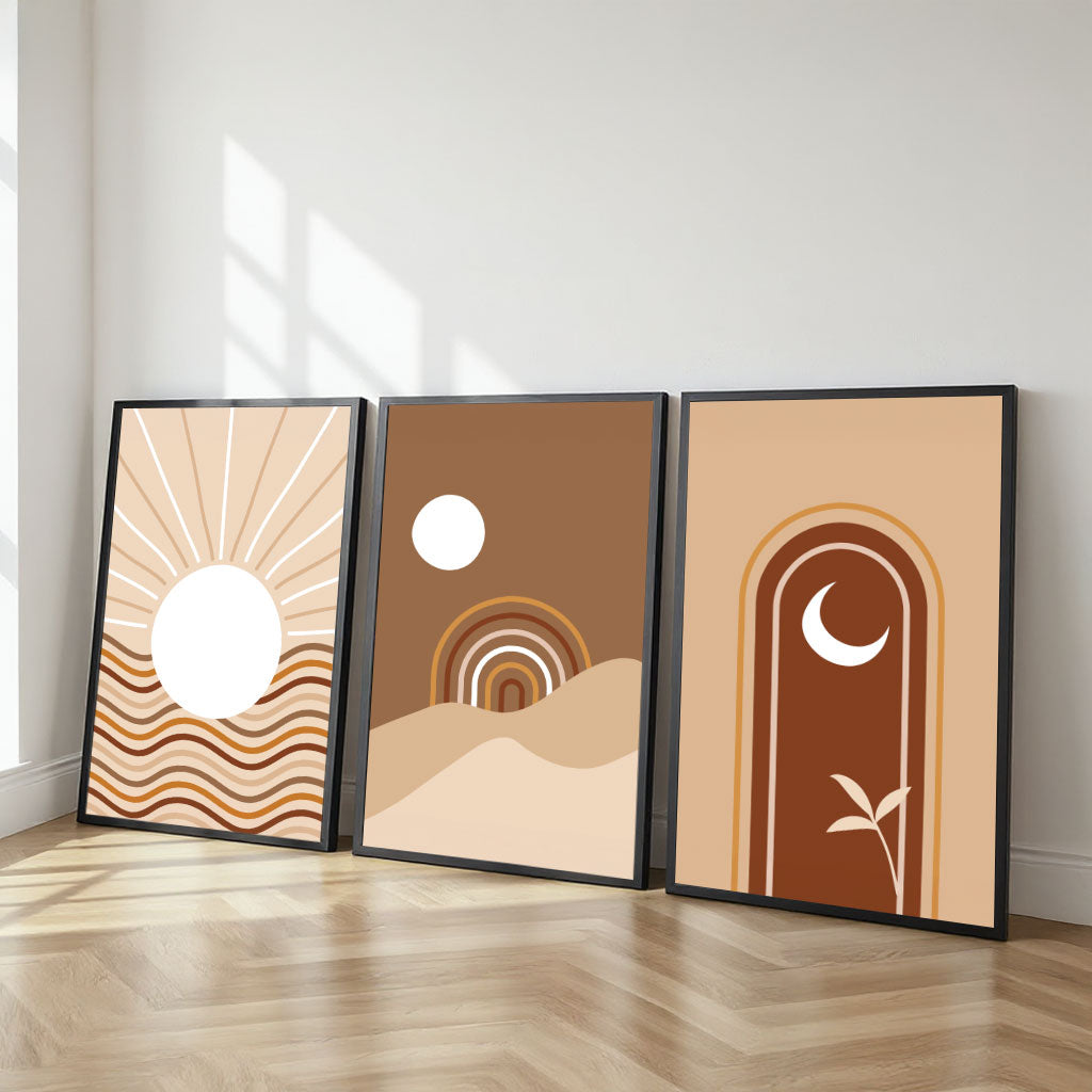 The Castle Decor Boho Wall Art for Living Room Big Size | Framed Abstract Botanical Paintings for Living Room & Bedroom | Modern Home Decoration & Perfect Gifting Option | Set of 3 (11×17 Inch Each) – 5