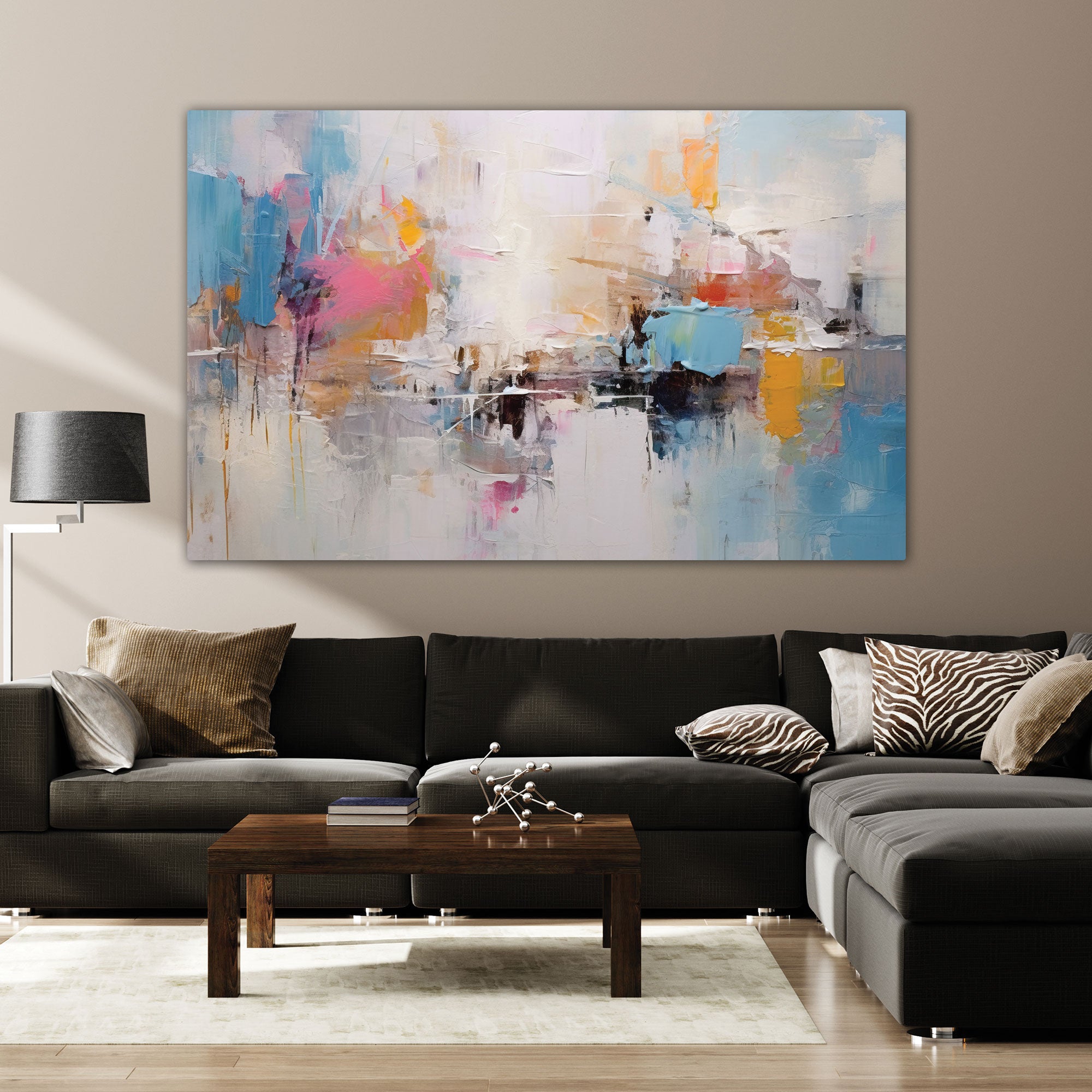 Modern Abstract Canvas painting with frame Big Size Wall Art for living room,Bedroom,Drawing room,Hotels
