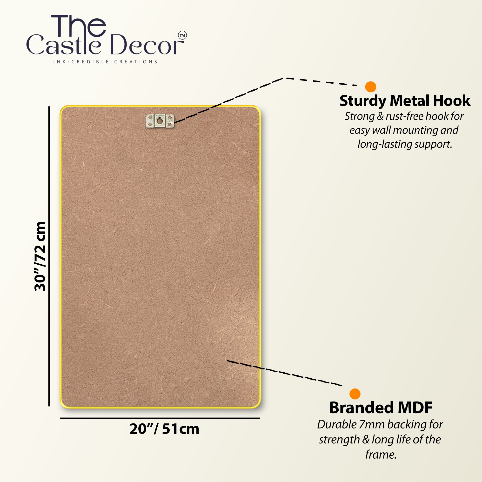 The Castle Decor Maa Durga Sparkle Laminated Digital Print | Golden Slim Frame Wall Hanging | Perfect for Pooja Room, Home Temple & Gift Purpose 20X30 Inches