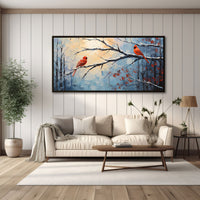 The Castle Decor birds abstract canvas/Sparkle painting Big Size Wall Art for living room,Bedroom,Drawing room,Hotels-Wooden Framed-Digital Painting