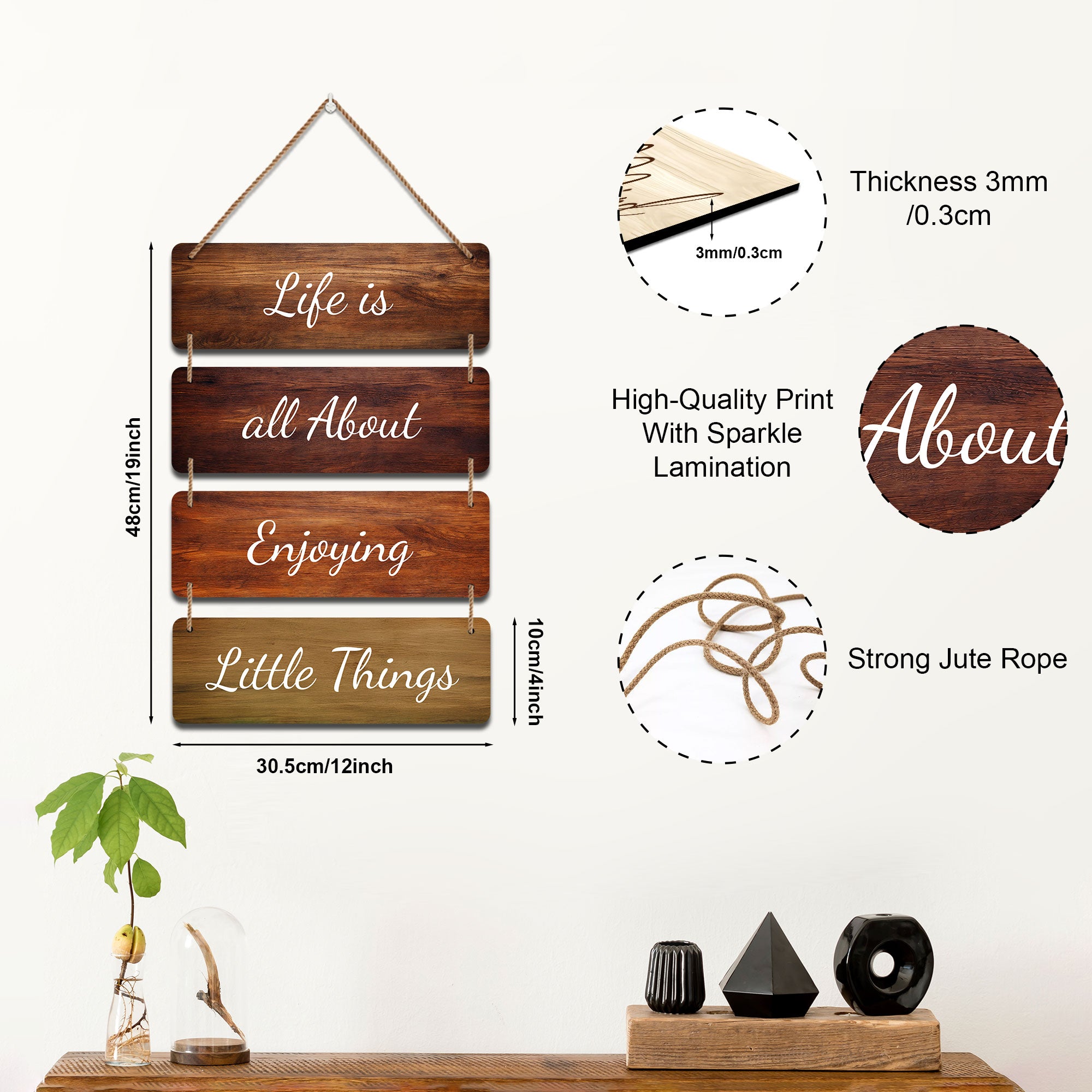 The Castle Decor Motivational Hanging Wall Decor | Positive Quotes Wooden MDF Wall Plates | Home Office Wall Art for Study, Living Room (12x19 Inches)