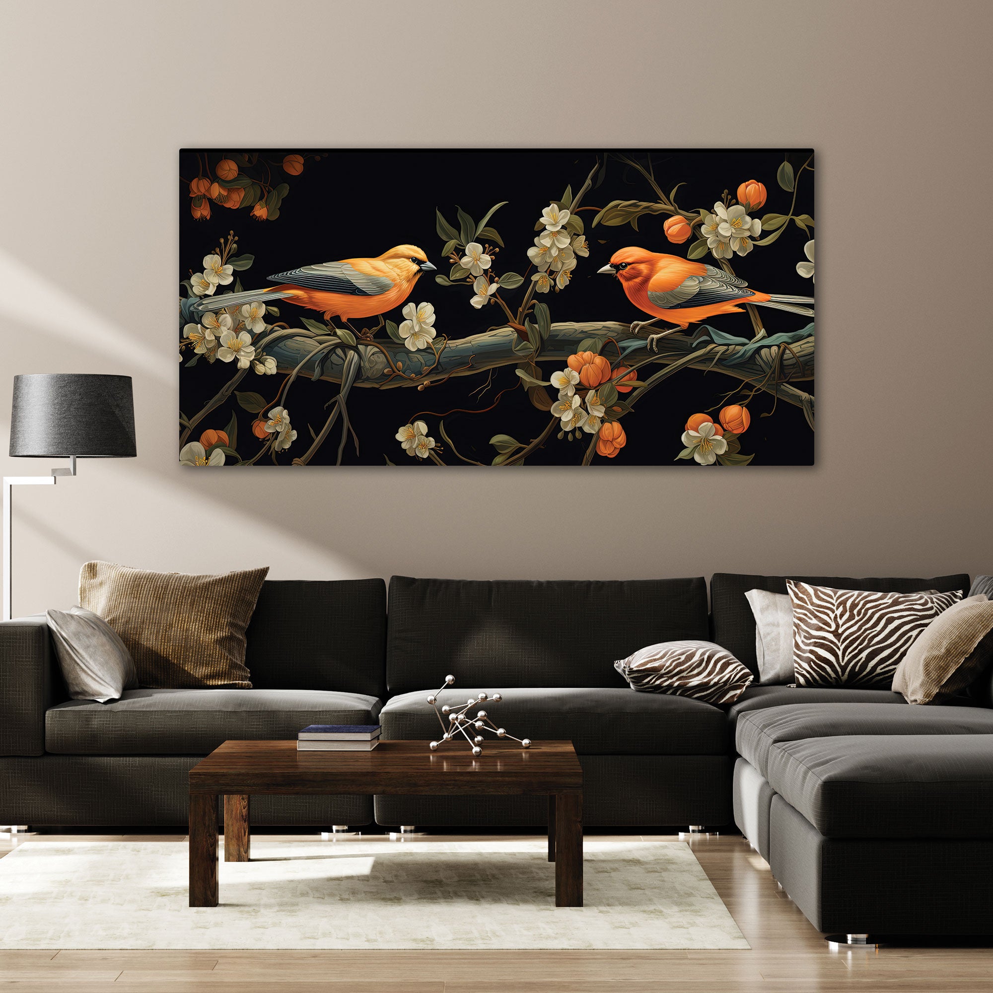 BirdsAbstract Canvas painting  with frame Big Size Wall Art for living room,Bedroom,Drawing room,Hotels