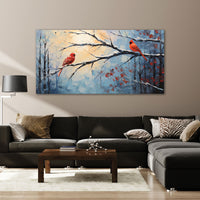 The Castle Decor birds abstract canvas/Sparkle painting Big Size Wall Art for living room,Bedroom,Drawing room,Hotels-Wooden Framed-Digital Painting