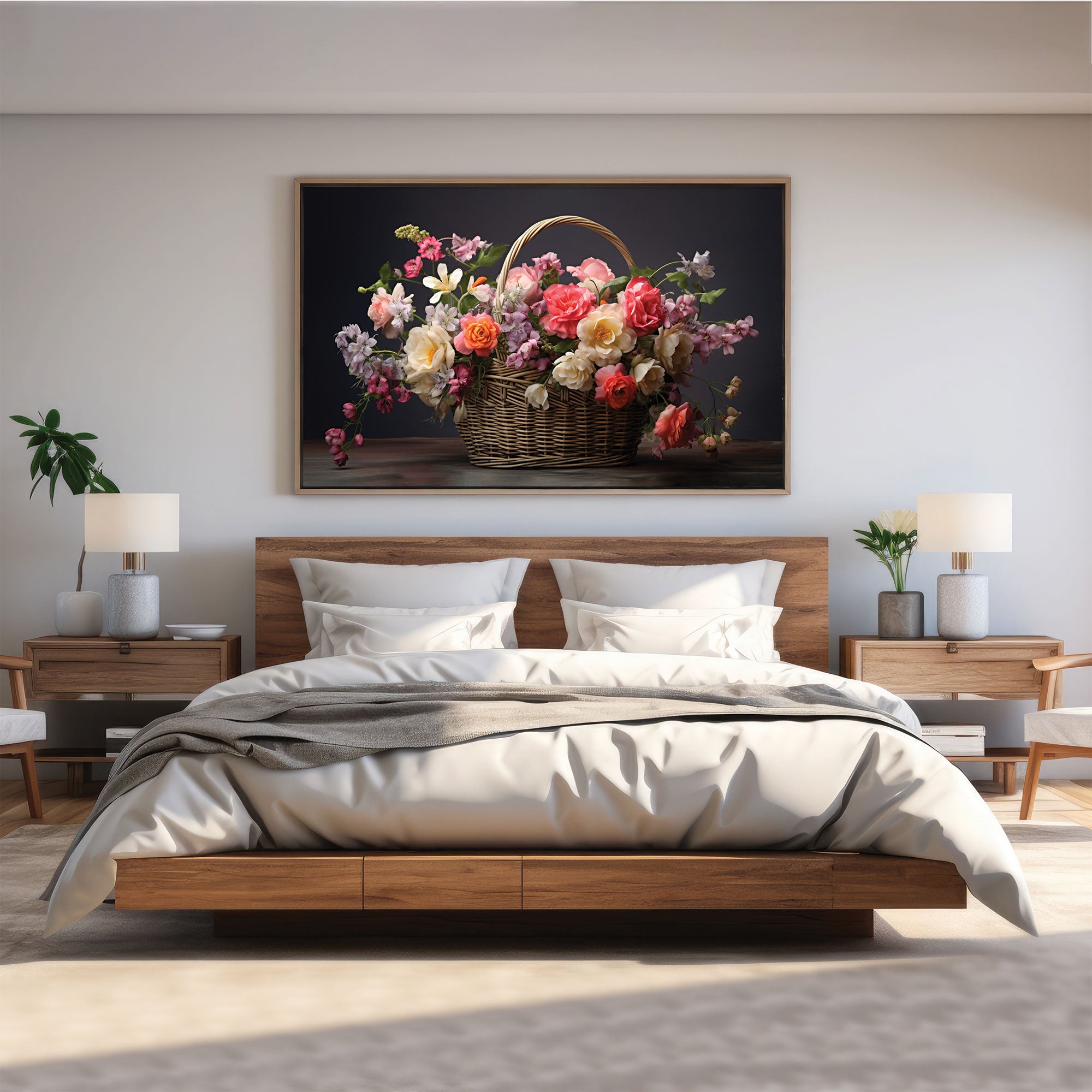 FlowersAbstract Canvas painting with frame Big Size Wall Art for living room,Bedroom,Drawing room,Hotels