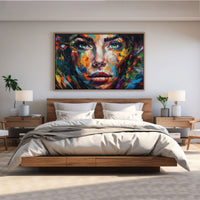 Woman Multicolour facce Canvas painting Big Size Wall Art for living room,Bedroom,Drawing room,Hotels