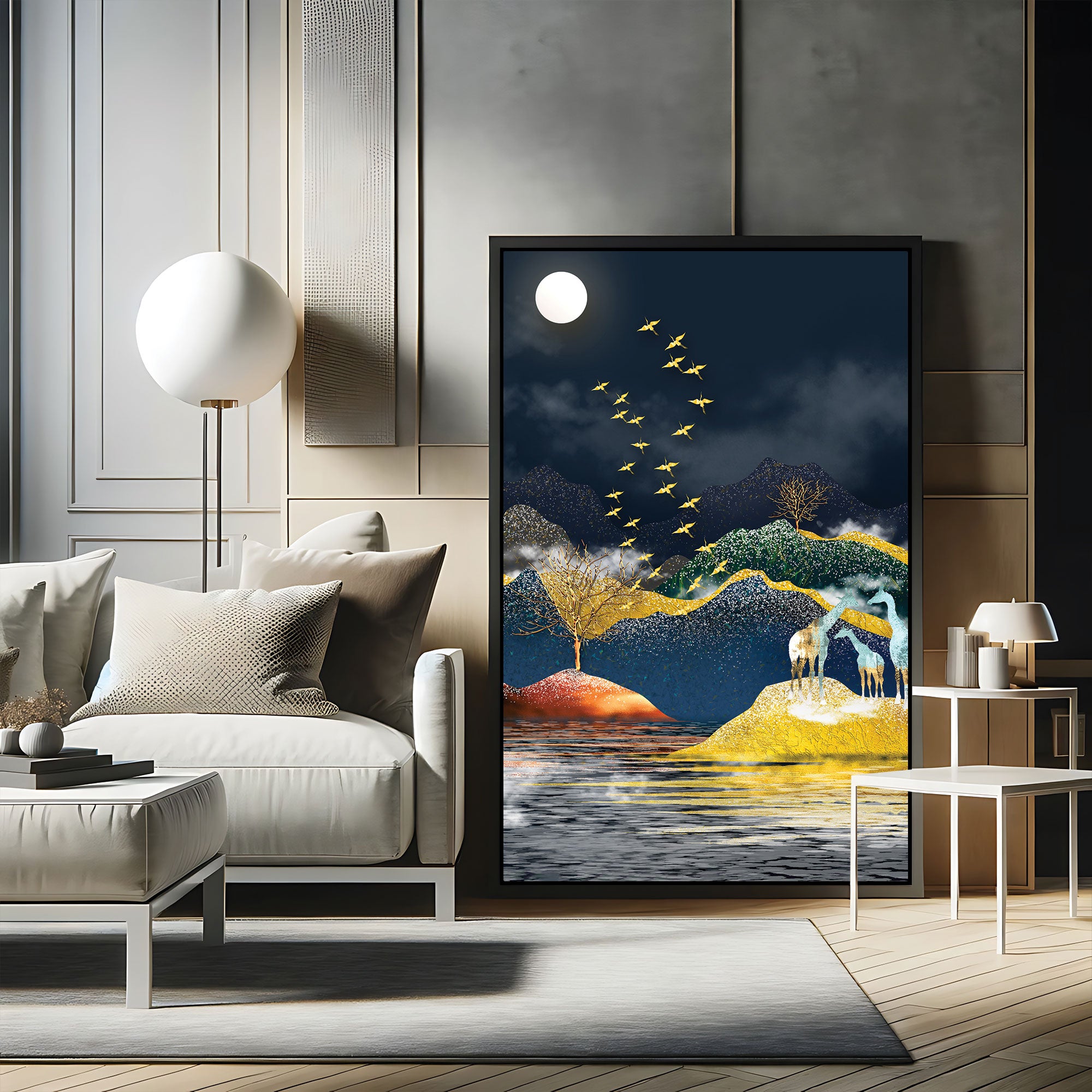 Chinese sceneryAbstract Canvas painting with frame Big Size Wall Art for living room,Bedroom,Drawing room,Hotels