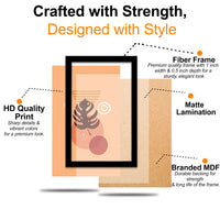 The Castle Decor Boho Wall Art for Living Room Big Size | Framed Abstract Botanical Paintings for Living Room & Bedroom | Modern Home Decoration & Perfect Gifting Option | Set of 3 (11×17 Inch Each) 11