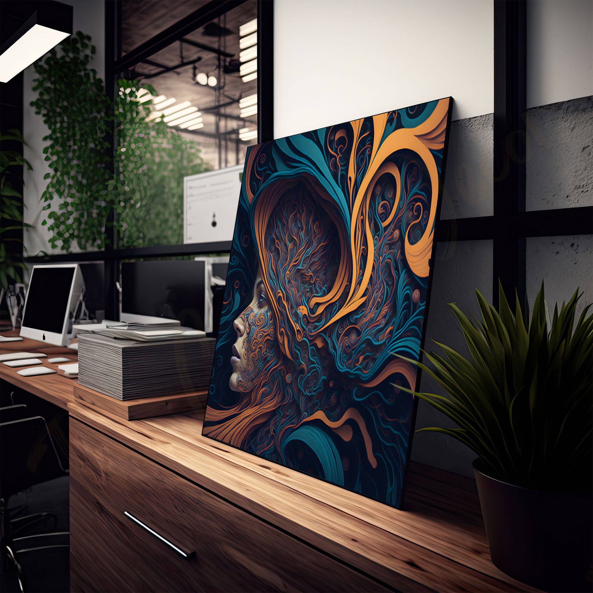 Abstract face painting with frame Big Size Wall Art for living room,Bedroom,Drawing room,Hotels