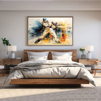 The Castle Decor cricket shot canvas/Sparkle painting Big Size Wall Art for living room,Bedroom,Drawing room,Hotels-Wooden Framed-Digital Painting