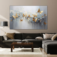 Golden butterfly Canvas painting Big Size Wall Art for living room,Bedroom,Drawing room,Hotels