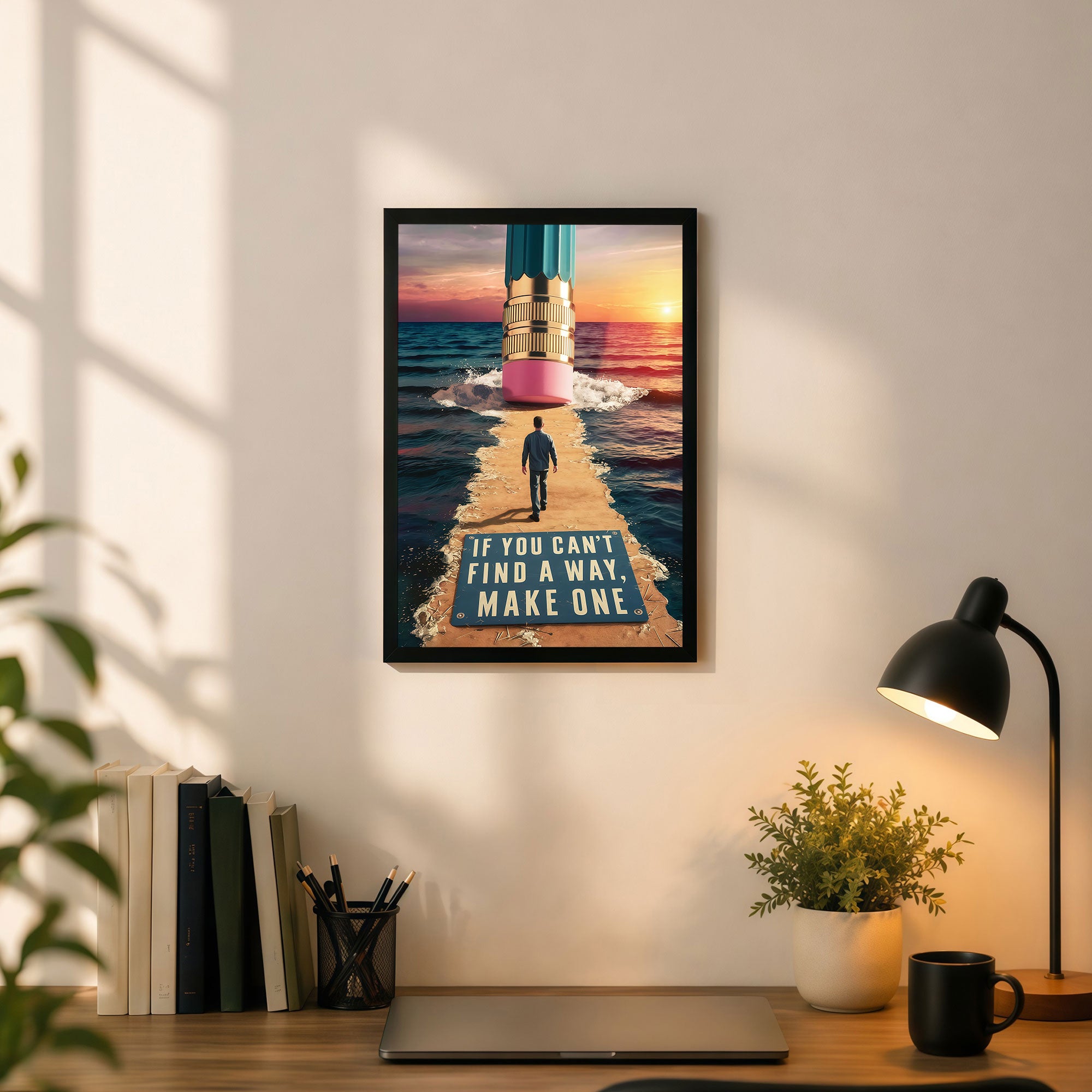 The Castle Decor If You Can’t Find A Way Make One Wall Art Frame | Motivational Quote Wall Decor for Office, Study & Home