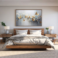 Golden butterfly Canvas painting Big Size Wall Art for living room,Bedroom,Drawing room,Hotels