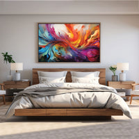 The Castle Decor multiclour abstract canvas/Sparkle painting Big Size Wall Art for living room,Bedroom,Drawing room,Hotels-Wooden Framed-Digital Painting