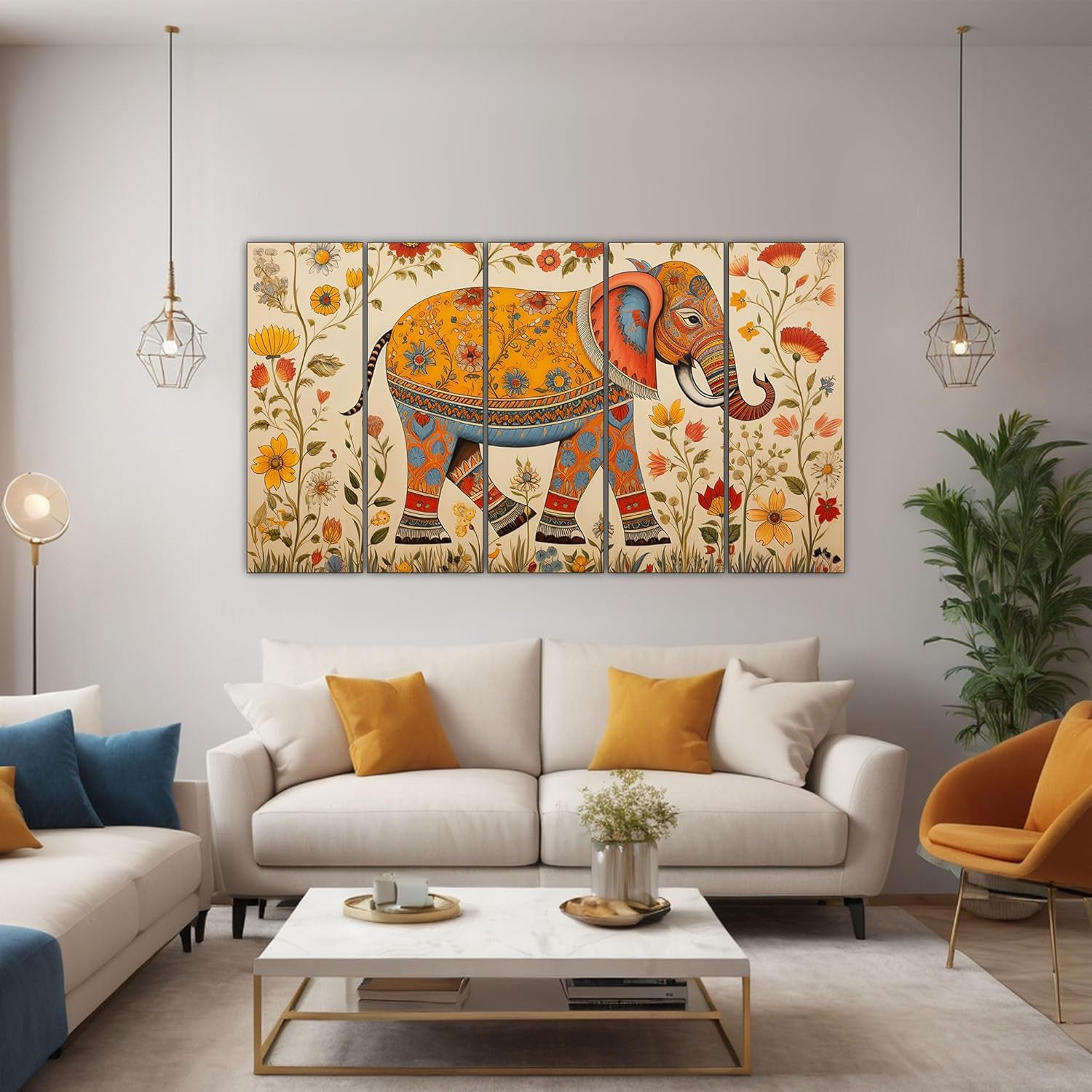 Madhubani Painting with frame Big Size Wall Art for living room,Bedroom,Drawing room,Hotels