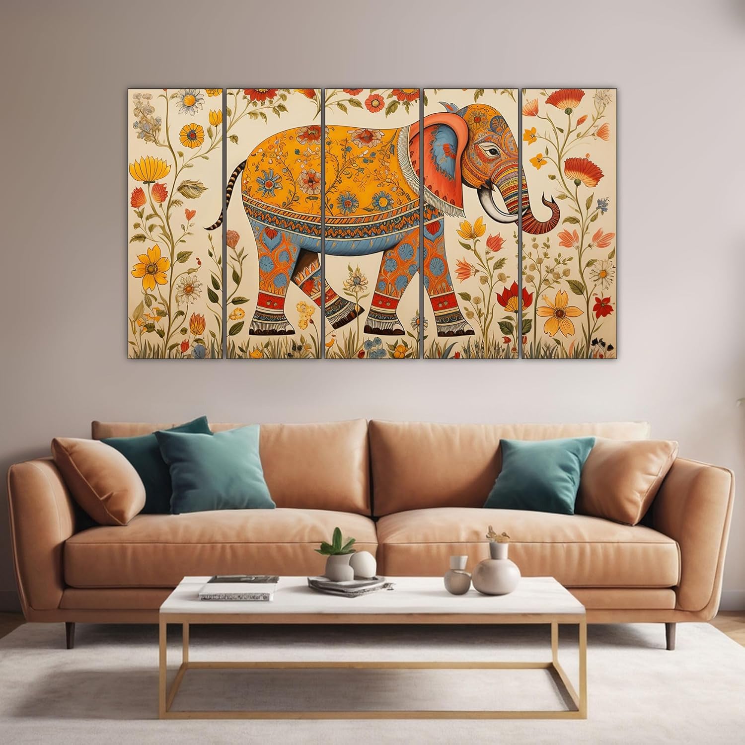 Madhubani Painting with frame Big Size Wall Art for living room,Bedroom,Drawing room,Hotels