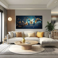 Golden butterfly Canvas painting Big Size Wall Art for living room,Bedroom,Drawing room,Hotels