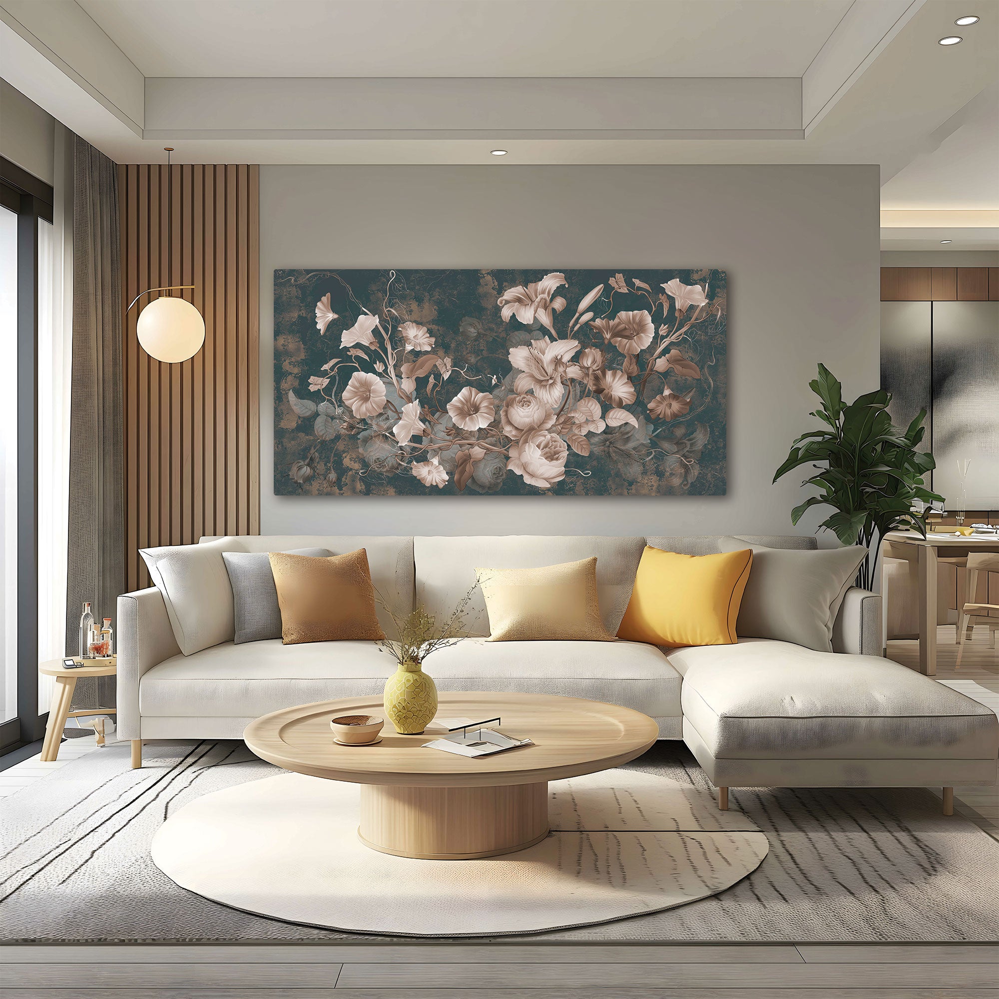 FlowersAbstract Canvas painting with frame Big Size Wall Art for living room,Bedroom,Drawing room,Hotels