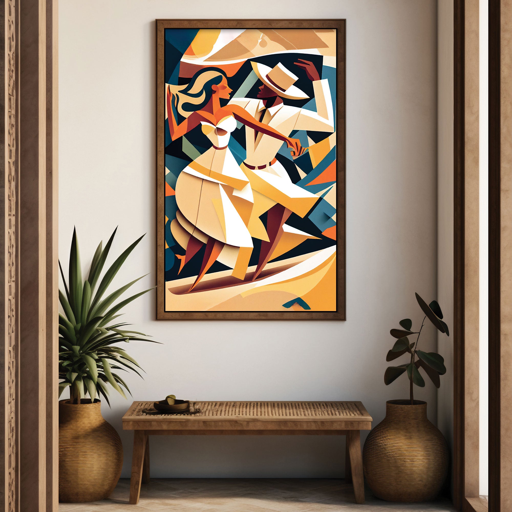 couple danceAbstract Canvas painting with frame Big Size Wall Art for living room,Bedroom,Drawing room,Hotels