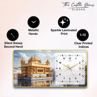 The Castle Decor Golden Temple Wall Clock 24x12 Inch | Silent Sweep Decorative Wall Clock