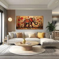 Elephant retro Canvas painting Big Size Wall Art for living room,Bedroom,Drawing room,Hotels