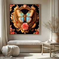 Golden butterfly painting with frame Big Size Wall Art for living room,Bedroom,Drawing room,Hotels