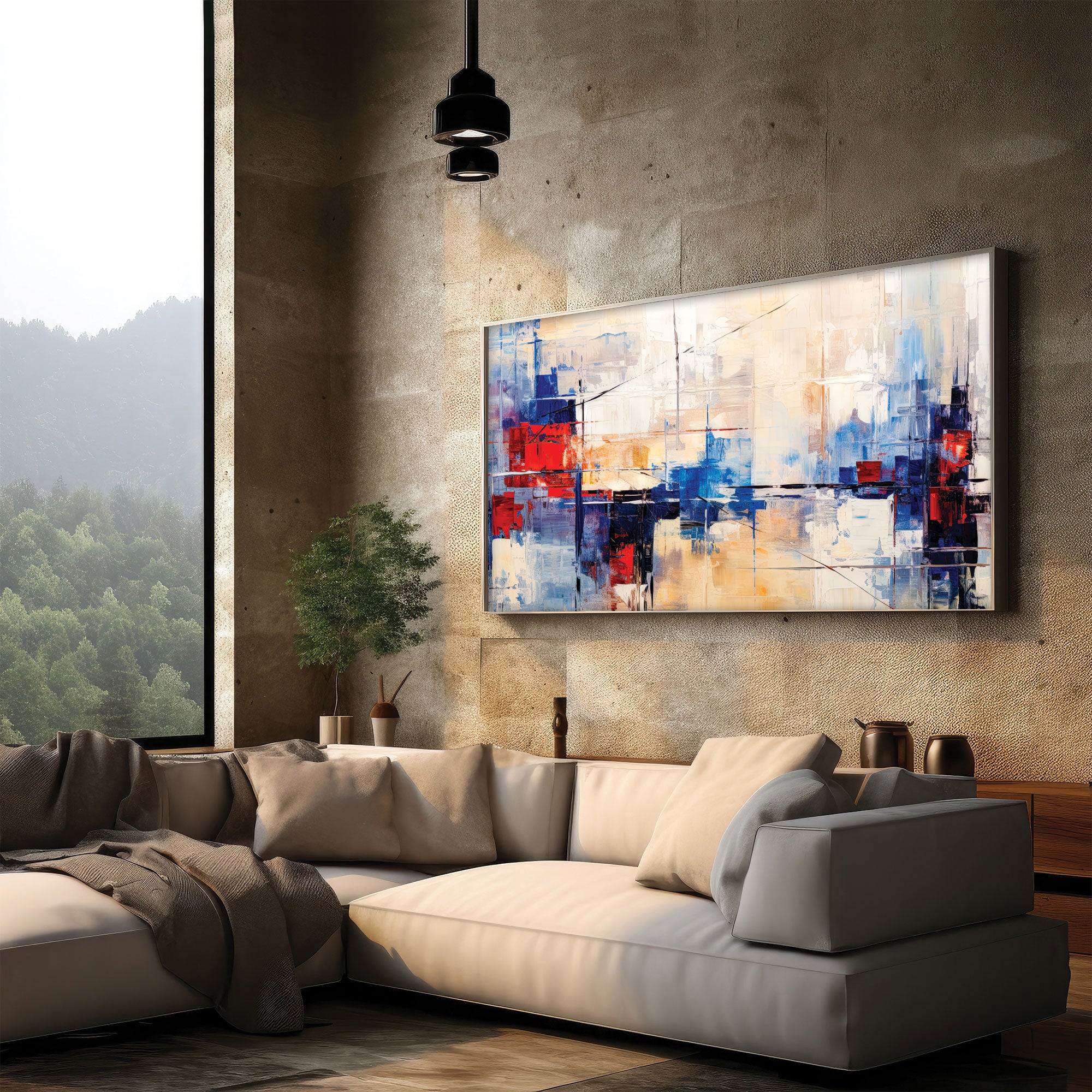 Abstract Canvas painting with frame Big Size Wall Art for living room,Bedroom,Drawing room,Hotels